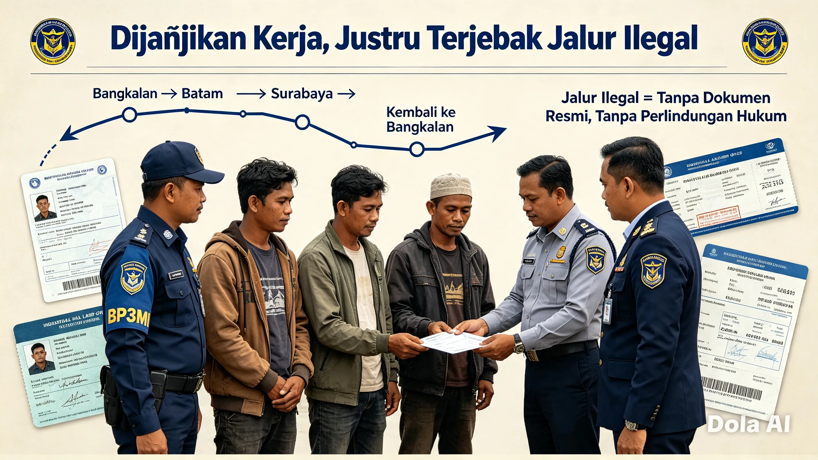 Dijanjikan Jadi ART di Malaysia, 5 Pekerja Migran Ilegal Asal Bangkalan Dicegat di Batam