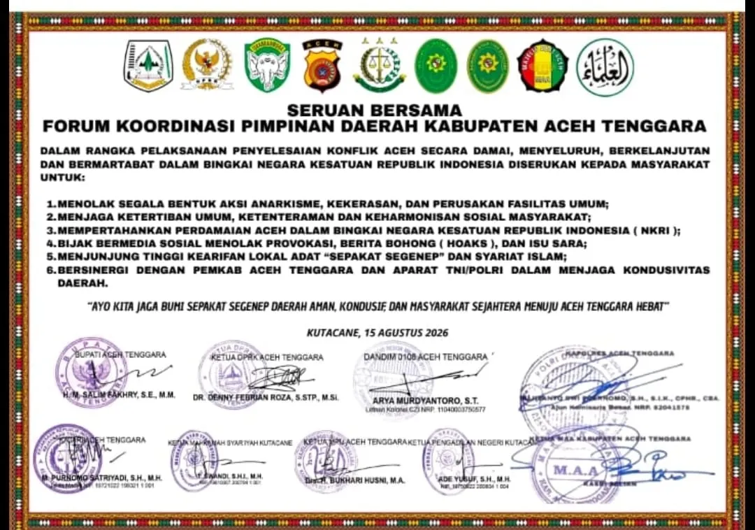 Forkopimda Agara Ajak Masyarakat Tolak Segala Bentuk Aksi Anarkisme, Kekerasan dan Perusakan Fasilitas Umum