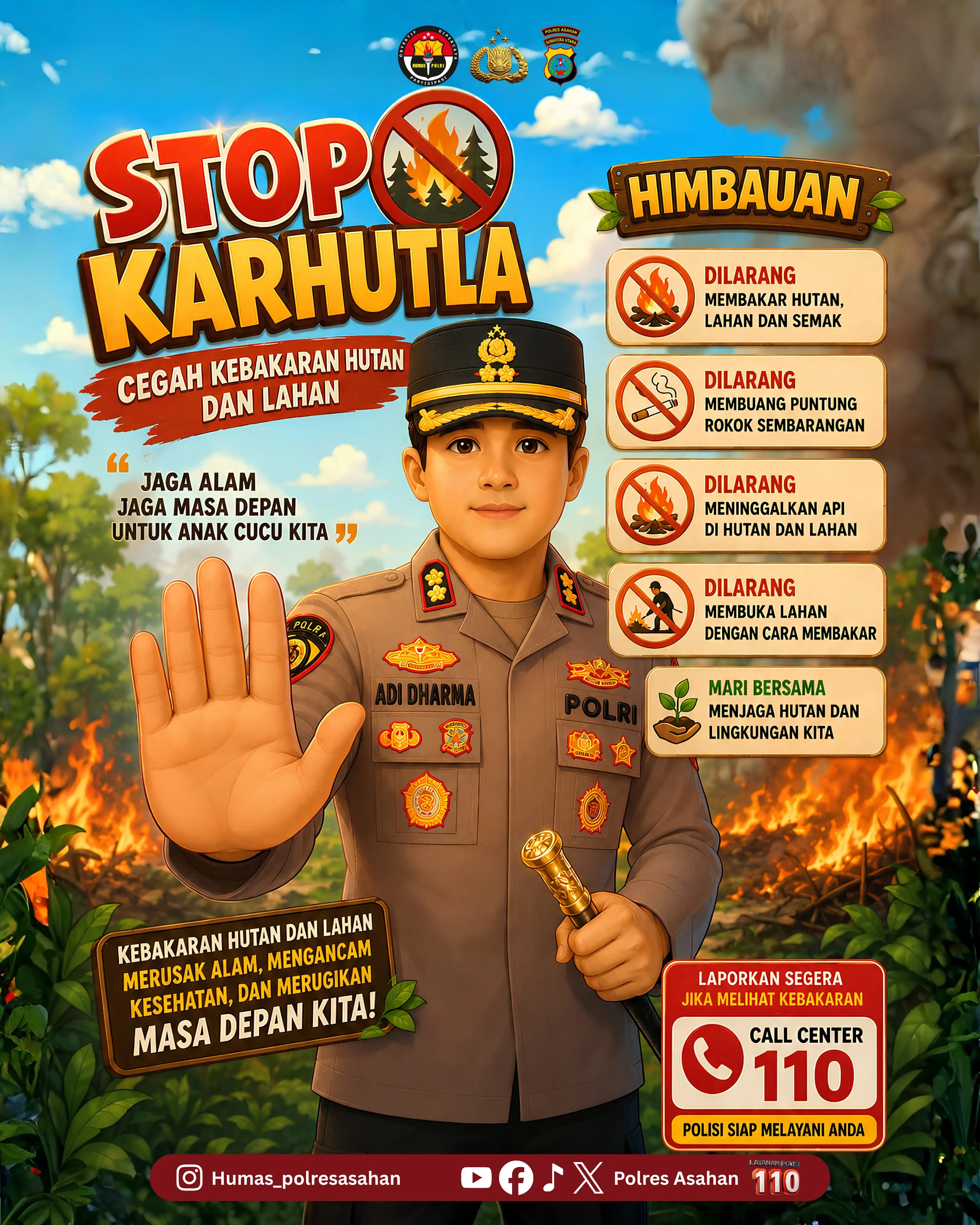 Cegah Karhutla, Kapolres Asahan Ajak Masyarakat Bersama Jaga Hutan dan Lahan