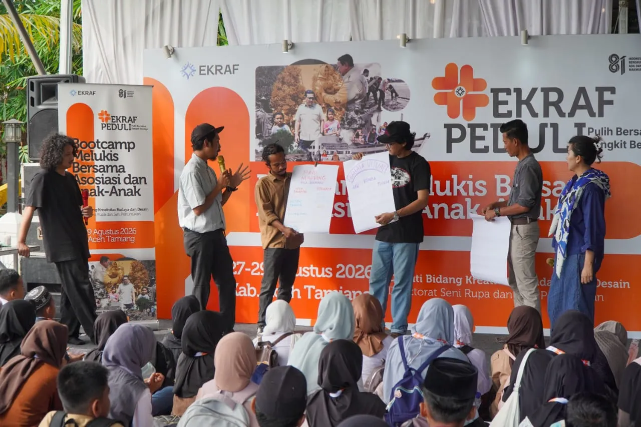 Kemenekraf Gelar Program Creative Recovery for Children: Melukis Bersama Anak-anak di Aceh Tamiang