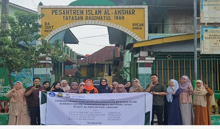 Tim Dosen USU Edukasi SDIT Al-Anshar Langkat Hadapi Bencana Banjir Lewat SPMI