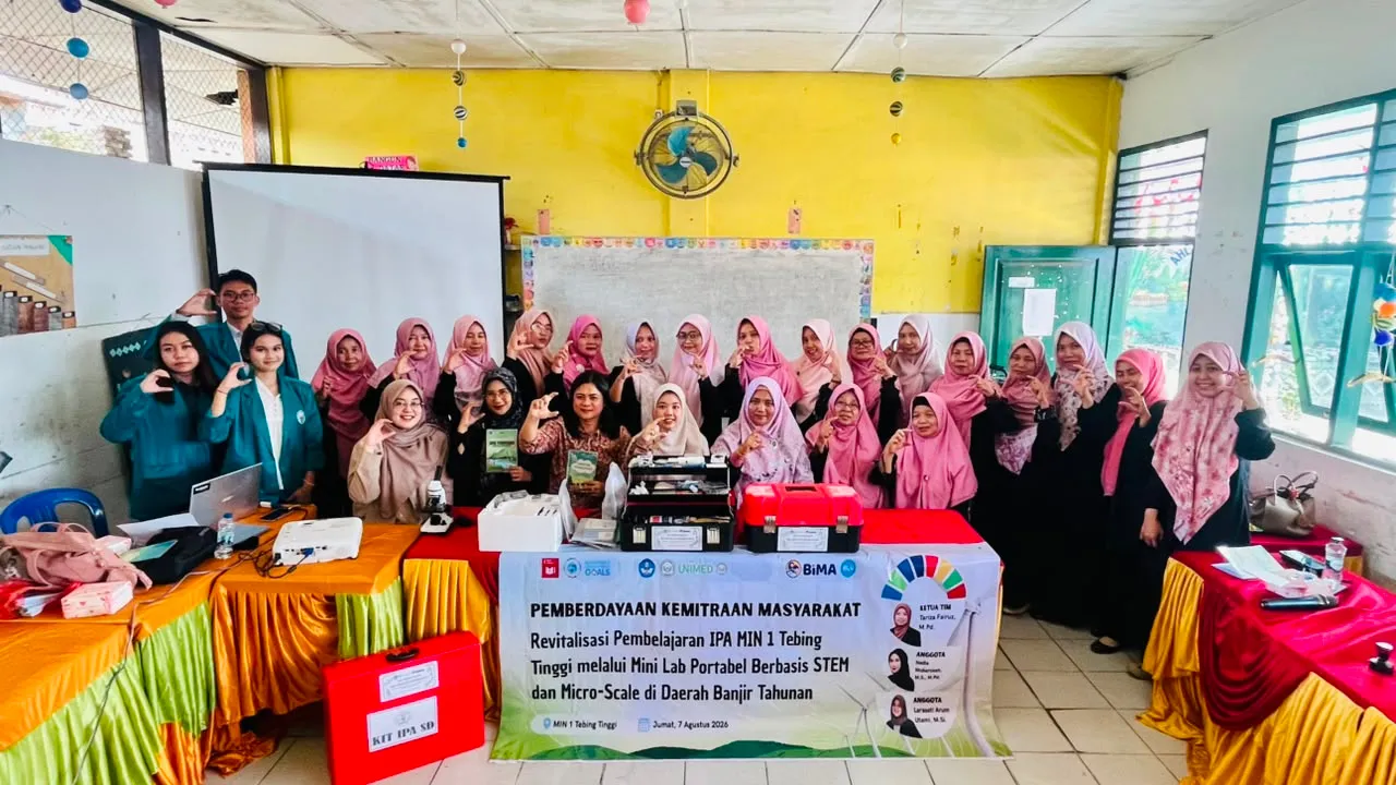 Hadapi Banjir Tahunan, Tim PKM Unimed Hadirkan Mini Lab Portabel Di MIN 1 Tebing Tinggi