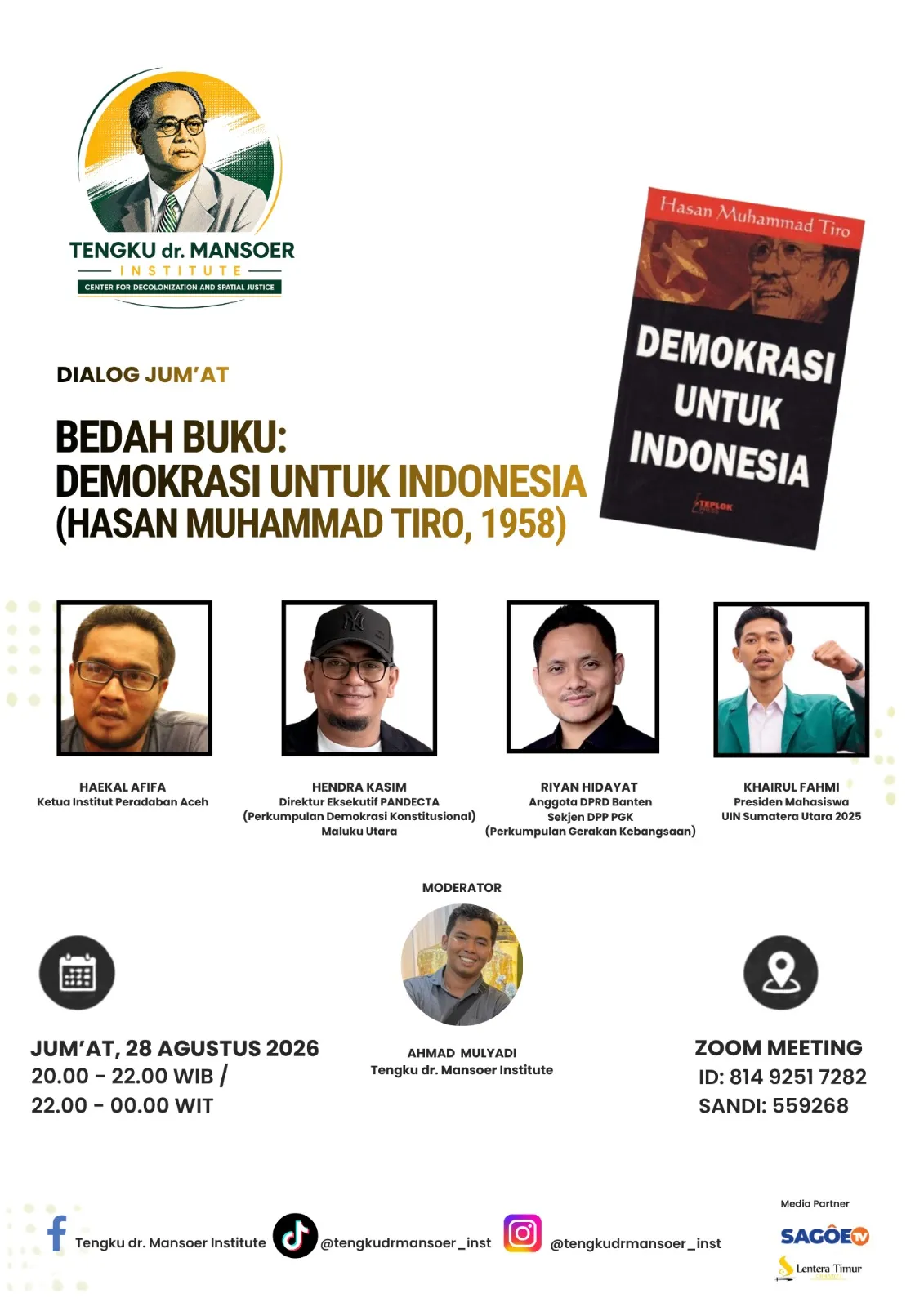 Aceh Hingga Maluku Utara Bedah Buku Hasan Tiro