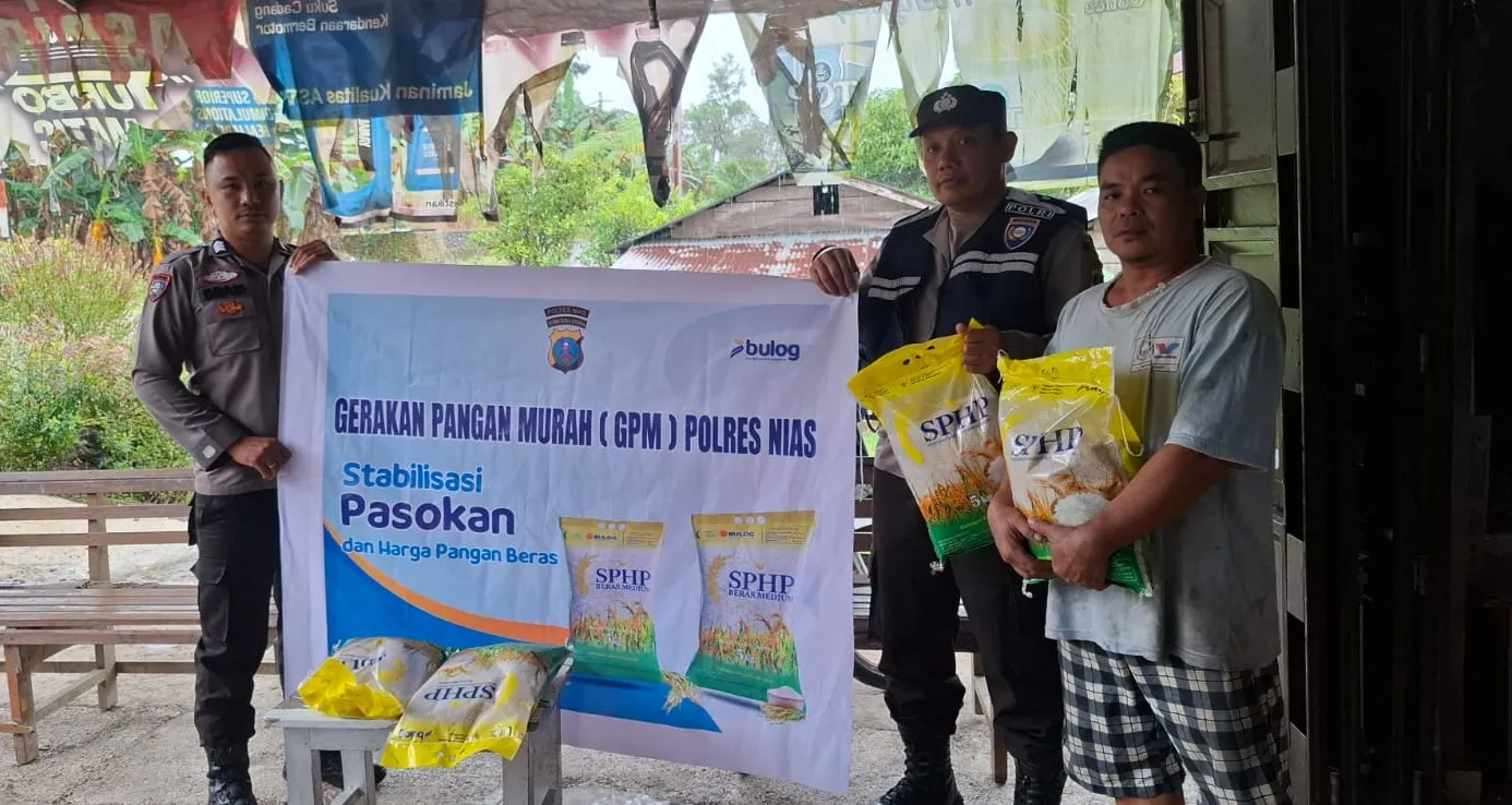 Polres Nias Bersama Bulog Gelar Gerakan Pasar Murah Di Nisut