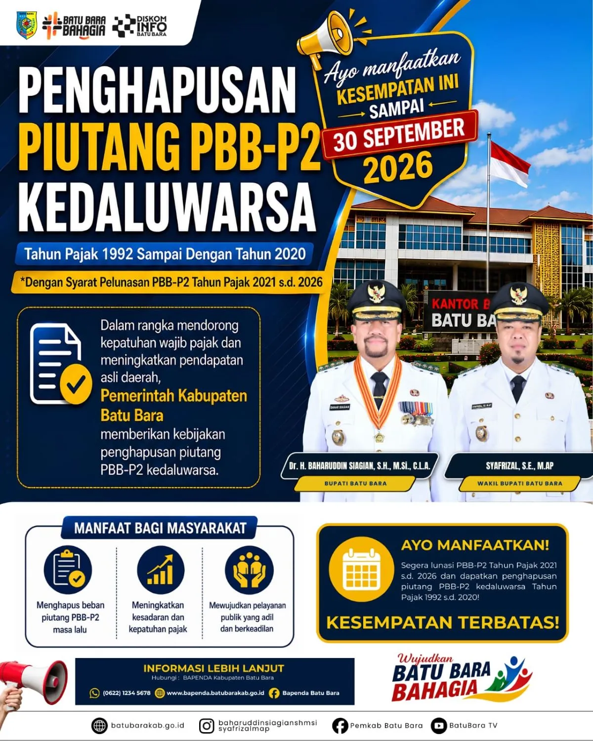 Pemkab Batubara Ajak Masyarakat Manfaatkan Program Penghapusan Piutang PBB-P2 Kedaluwarsa