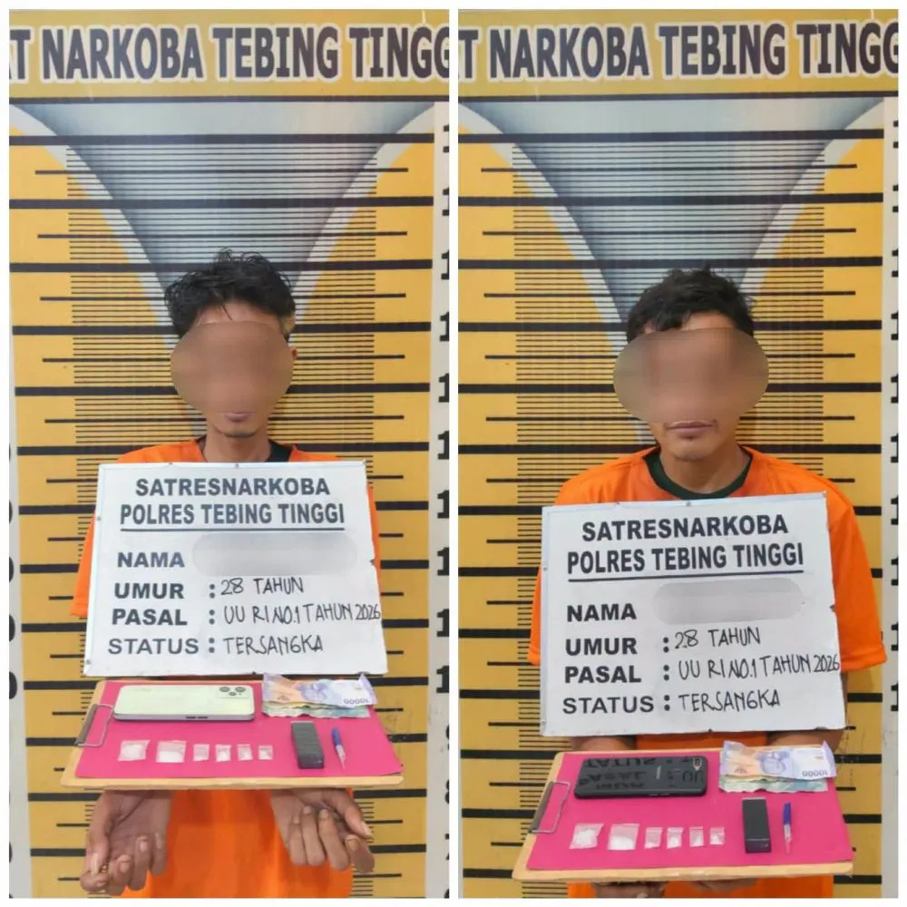 Satresnarkoba Polres Tebingtinggi Amankan Dua Pria Pemilik Sabu