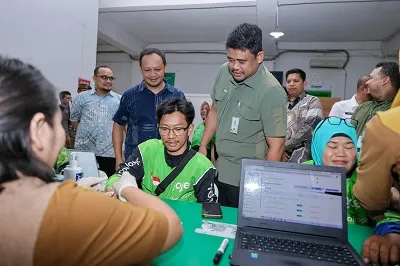 Gubsu Dorong Perlindungan Kesehatan Mitra Gojek, Apresiasi Program Cek Kesehatan Gratis