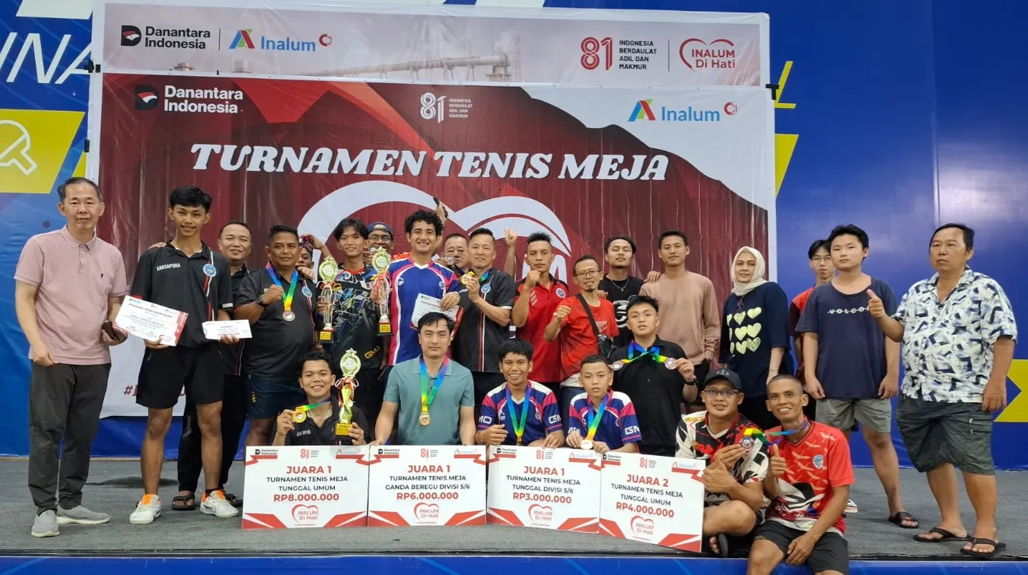 PTM Angsapura Juara Umum  Tunamen Tenis Meja Inalum