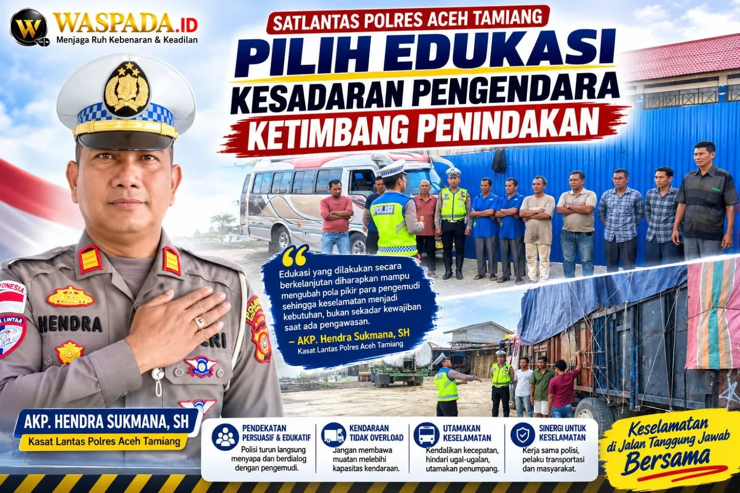 Satlantas Polres Aceh Tamiang Pilih Edukasi Kesadaran Pengendara Ketimbang Penindakan