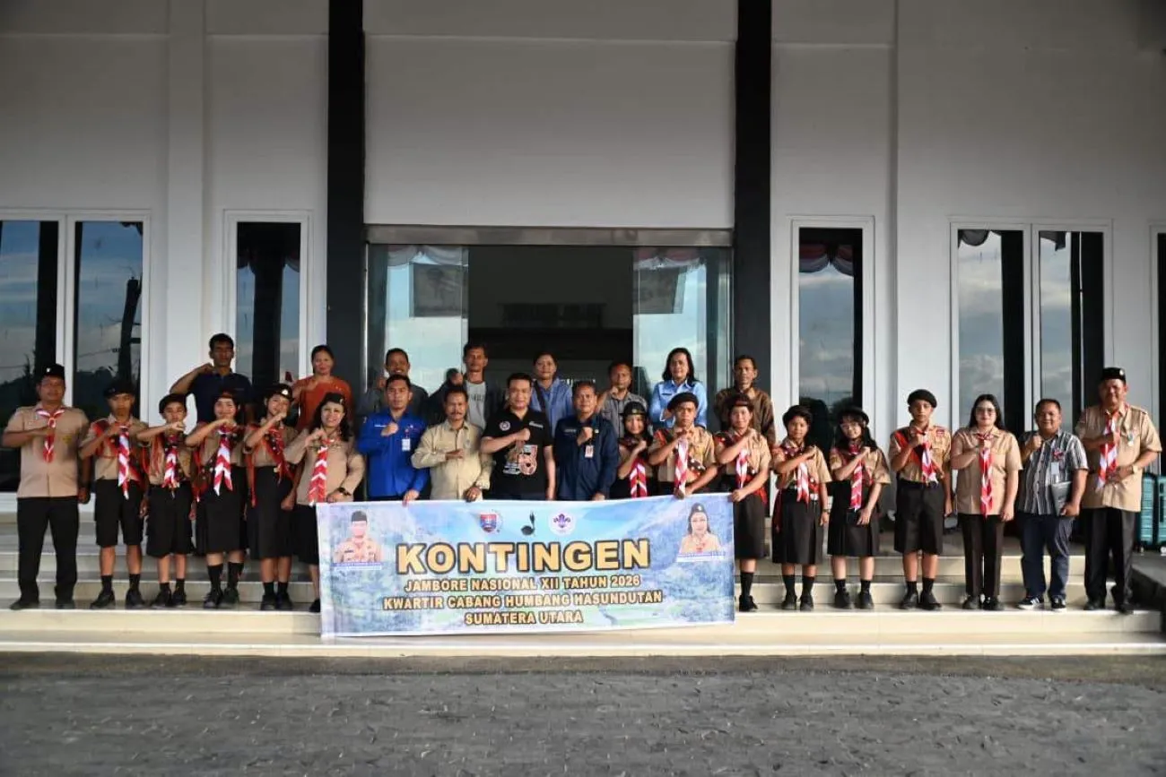 Bupati Humbahas Berangkatkan Kontingen Pramuka Menuju Jamnas XII 2026