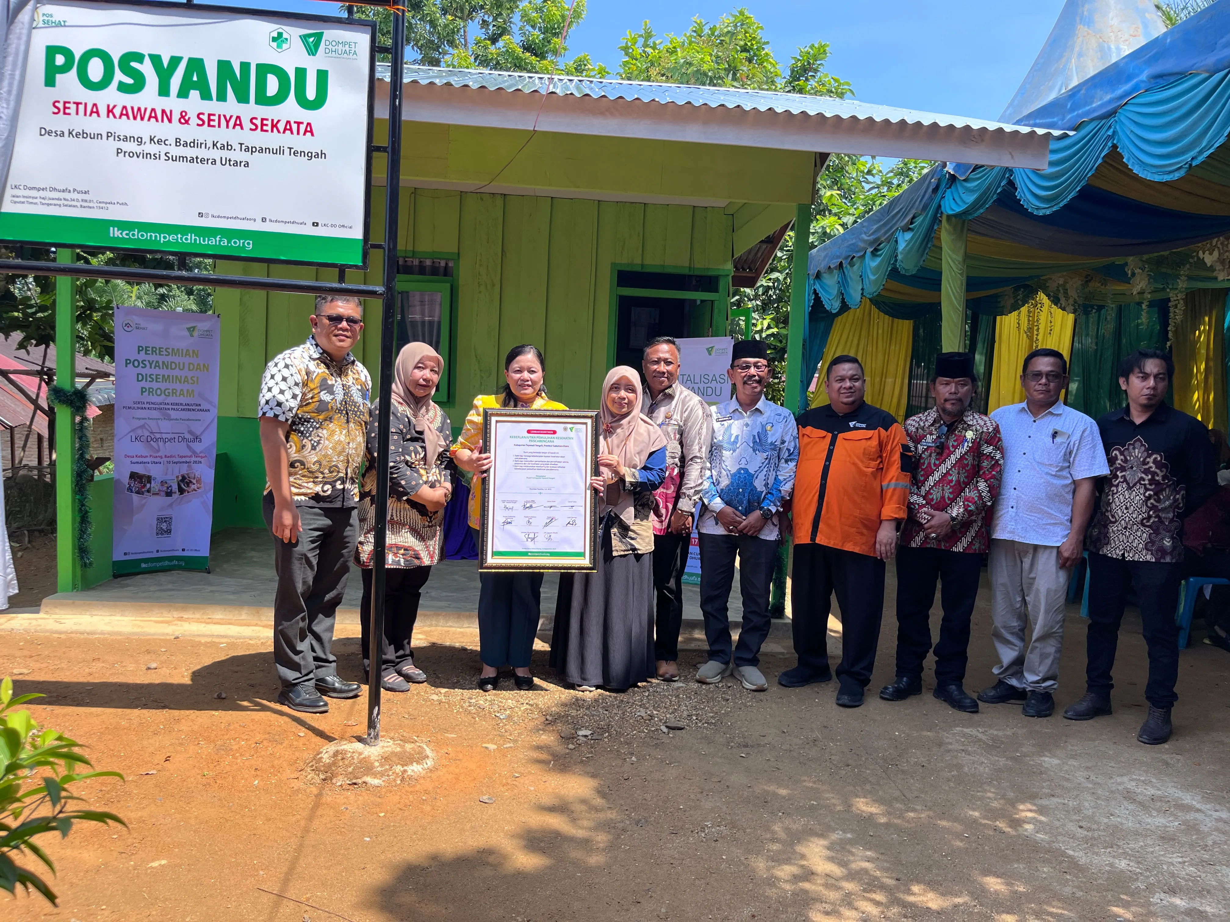 Pasca Bencana, Dompet Dhuafa Resmikan Posyandu di Tapanuli Tengah