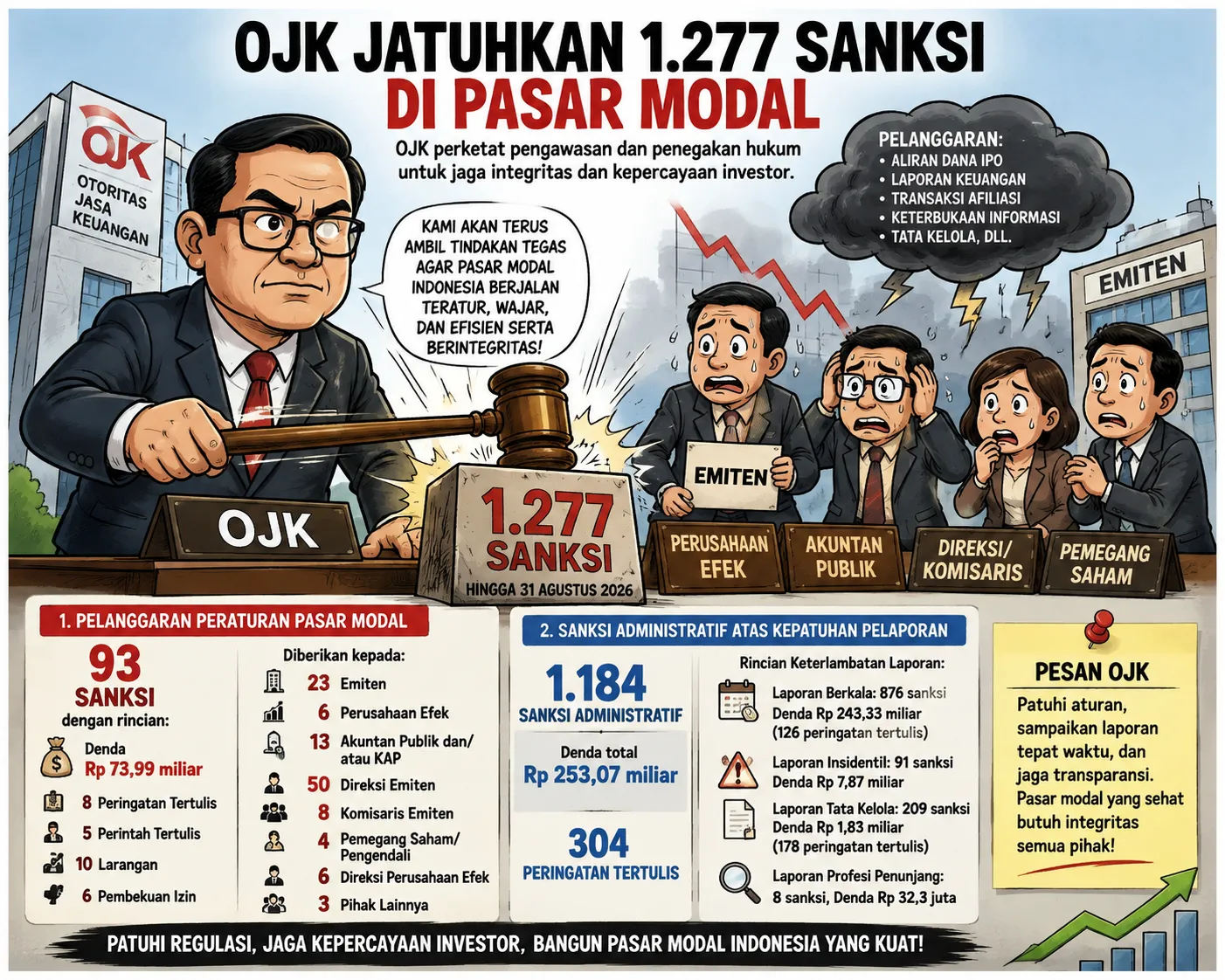 OJK Jatuhkan 1.277 Sanksi di Pasar Modal