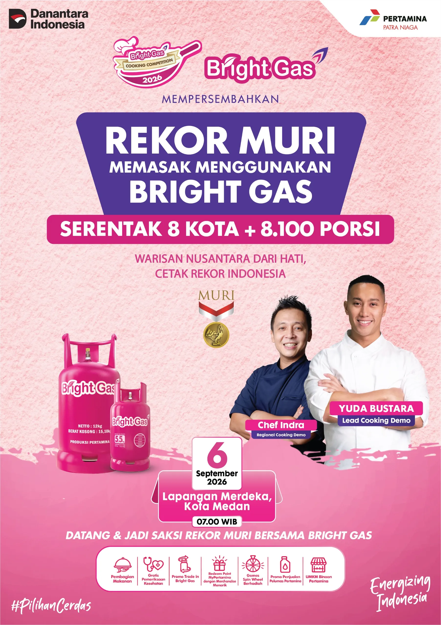 Pertamina Patra Niaga Sumbagut Ajak Masyarakat Medan Ramaikan Rekor MURI Memasak dengan Bright Gas
