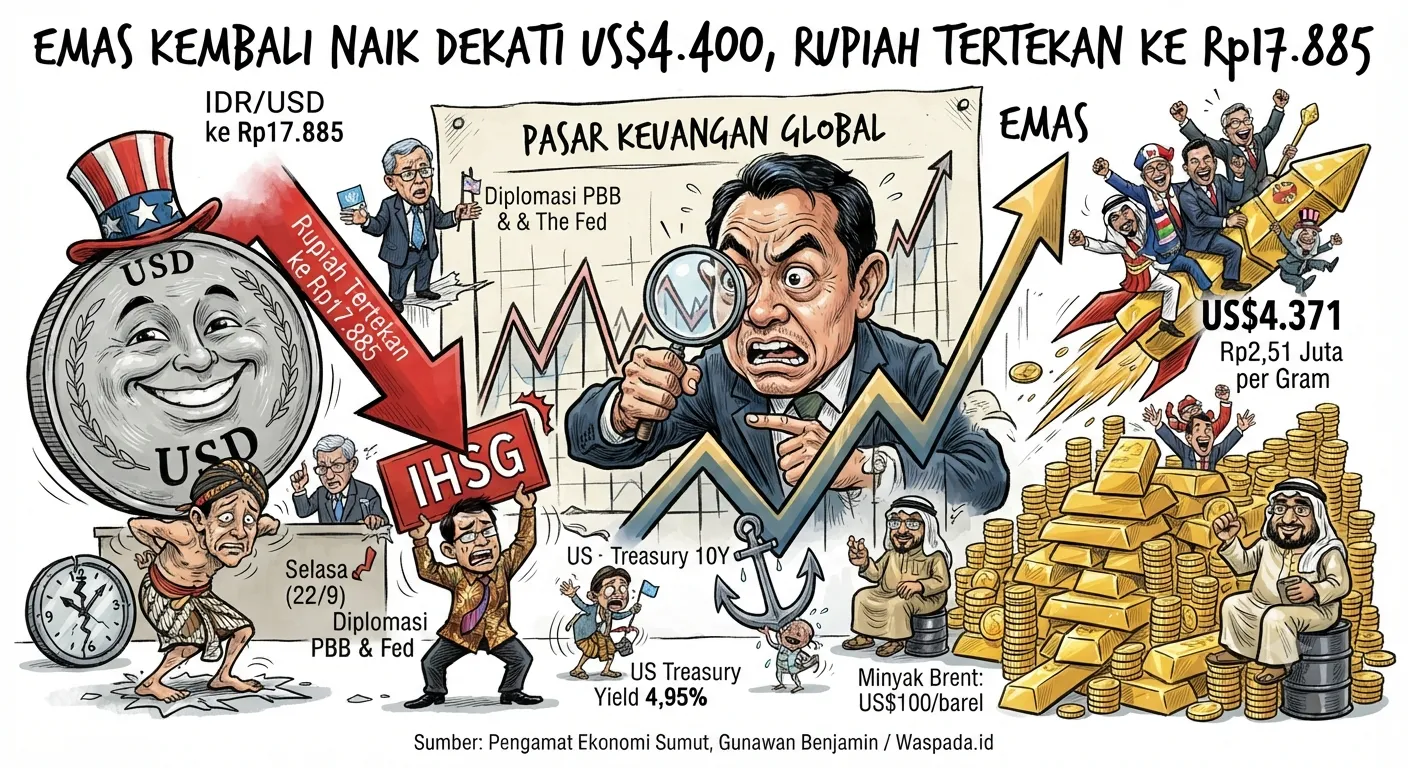 Emas Kembali Naik Dekati US$4.400, Rupiah Tertekan ke Rp17.885