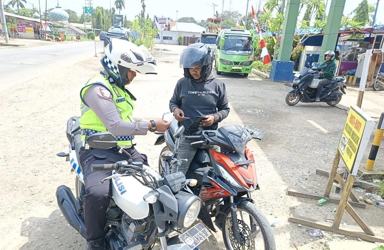 Satlantas Polres Aceh Tamiang Tertibkan Knalpot Tidak Sesuai Spesifikasi