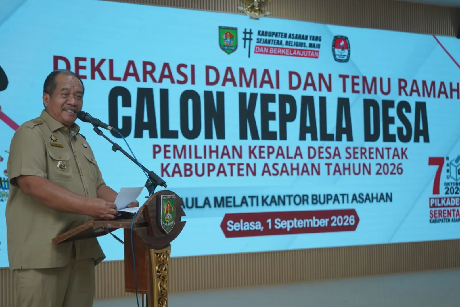 Cegah Konflik, Bupati Asahan Luncurkan Deklarasi Pilkades Damai 2026