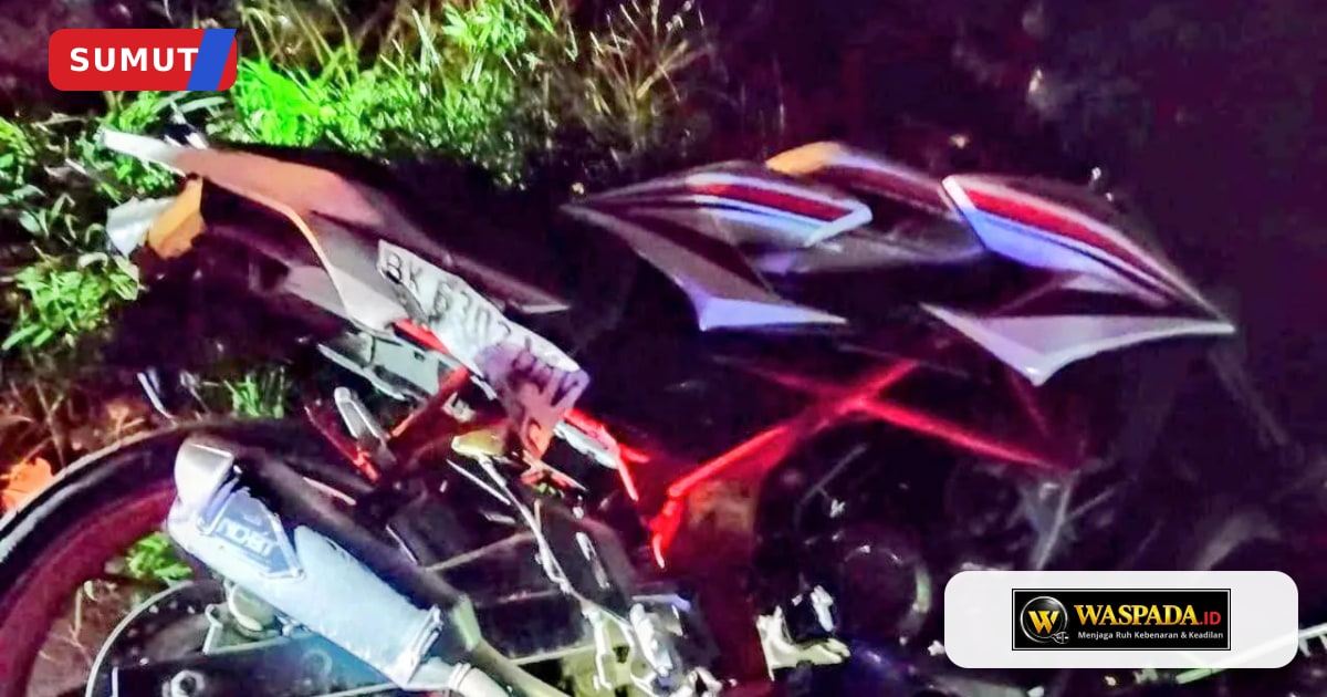 Pengendara CBR Tewas Usai Tabrak Minibus dan Kontainer di Perbaungan
