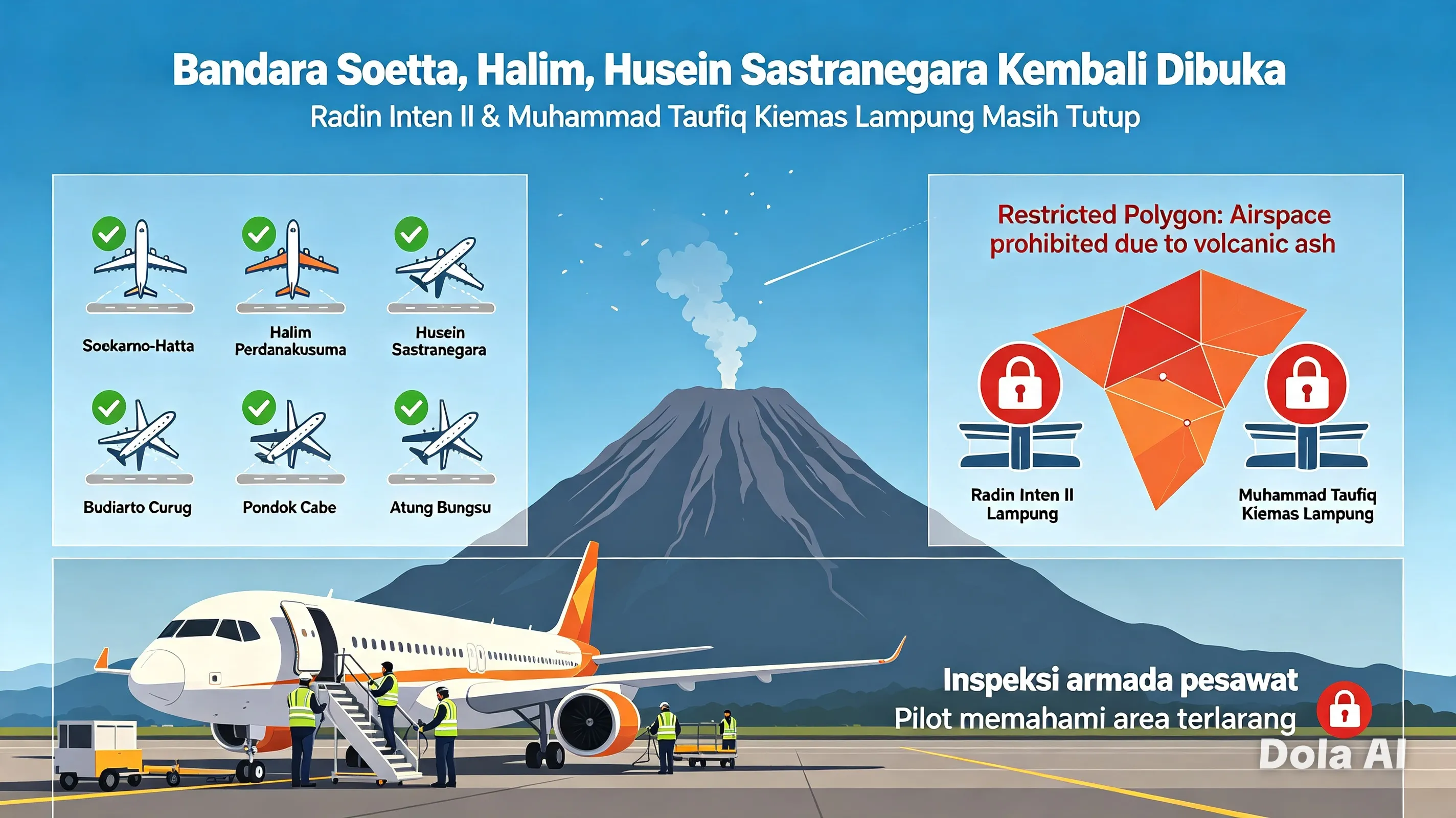Bandara Soetta, Halim dan Husein Sastranegara Kembali Dibuka, Radin Inten II dan Muhammad Taufiq Kiemas Lampung Masih Tutup