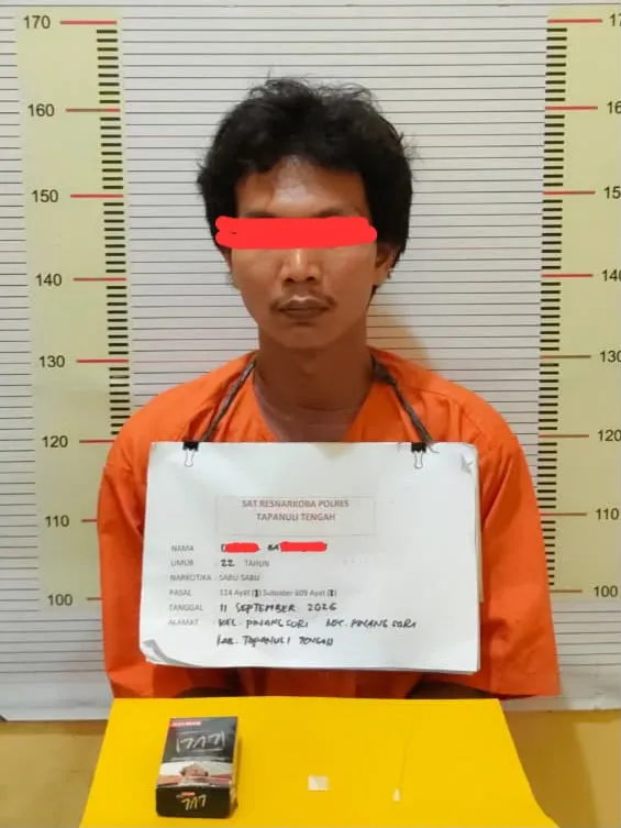 Diduga Edarkan Sabu, Pemuda 22 Tahun Diciduk Satresnarkoba Polres Tapteng