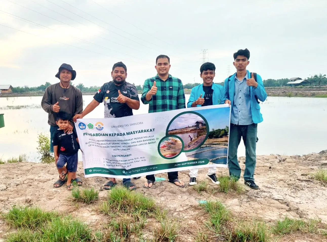 Tim PKM Unsam Terapkan Polikultur Udang Windu-Bandeng di Langsa