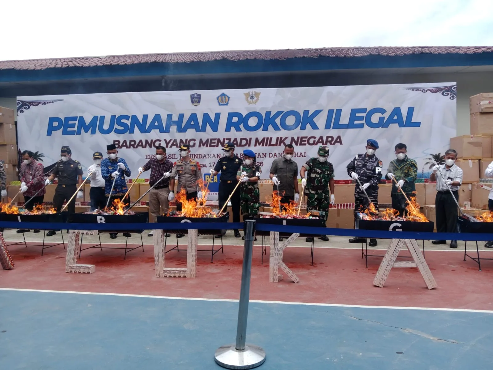 Bea Cukai Sibolga Musnahkan 4,3 Juta Batang Rokok Ilegal, Potensi Kerugian Negara Rp3,23 Miliar