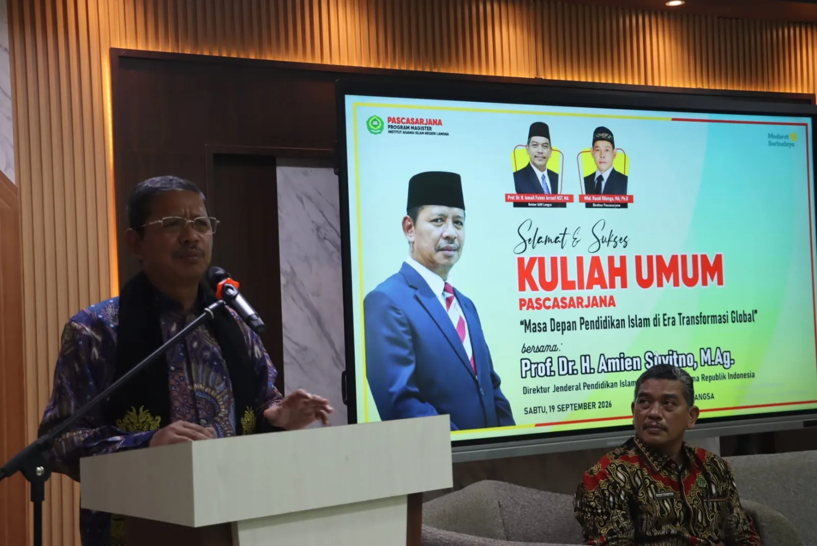 Dirjen Pendis Kemenag RI Dorong IAIN Langsa Perkuat Kajian Keislaman pada Kuliah Umum Mahasiswa Pascasarjana