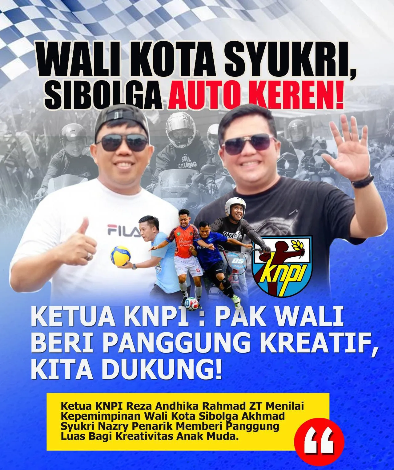 Ketua KNPI: Dipimpin Wali Kota Syukri, Sibolga Auto Keren, Anak Muda Kini Punya Panggung
