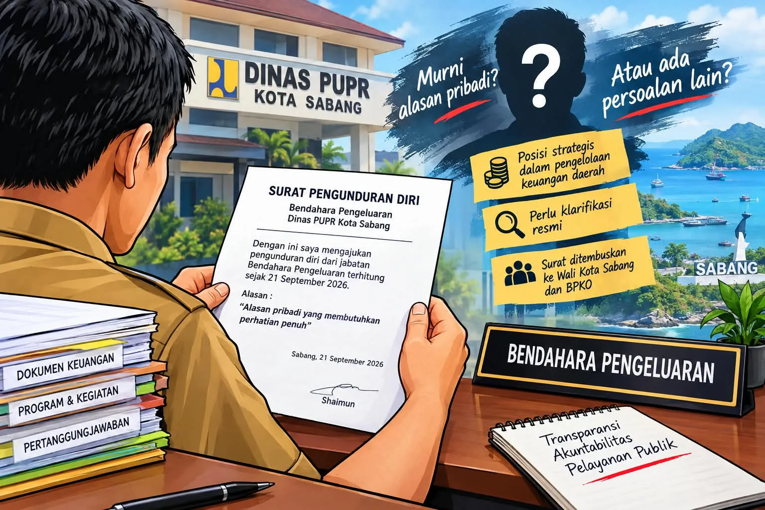 Bendahara Dinas PUPR Sabang Mengundurkan Diri, Ada Apa?