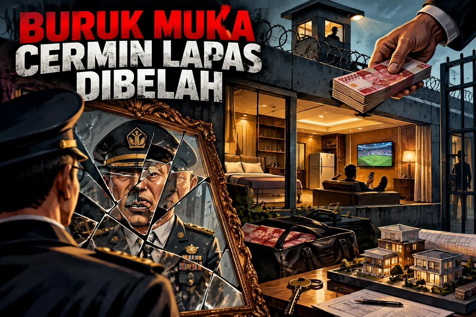 Buruk Muka Cermin Lapas Dibelah