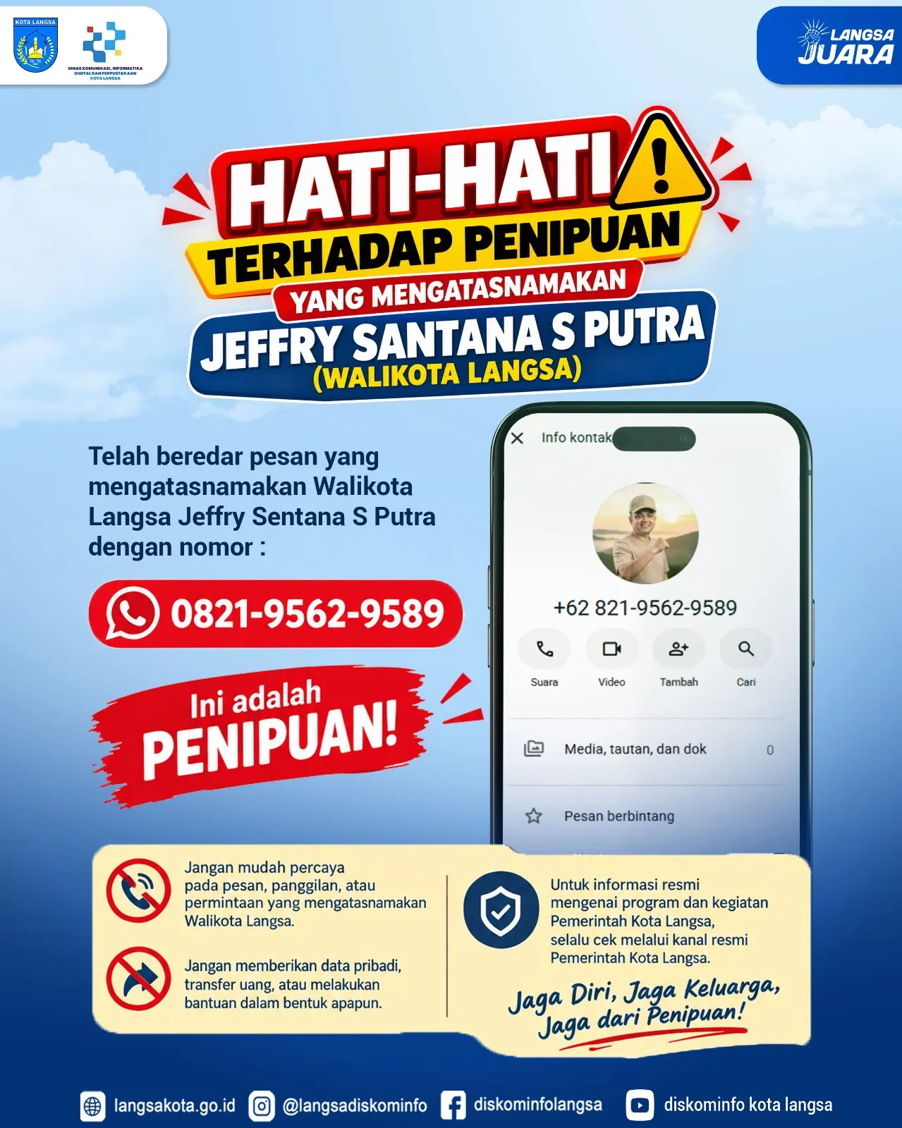Waspadalah! WA Penipuan Catut Nama Wali Kota Langsa