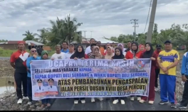 Puluhan Tahun Dinanti, Kini Jalan Persil Dusun XVIII Desa Percut Diaspal