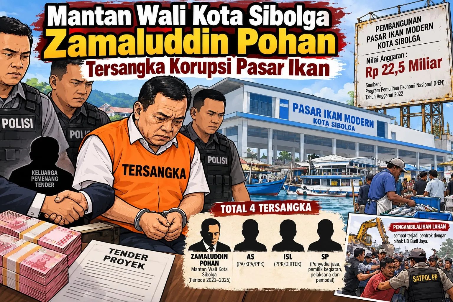 Mantan Wali Kota Sibolga Zamaluddin Pohan Tersangka Korupsi Pasar Ikan