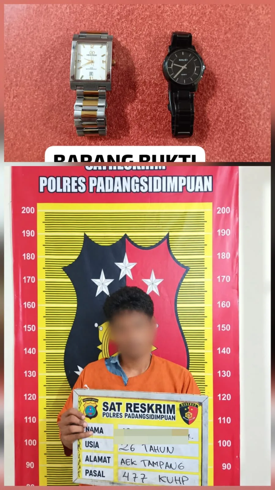 Tak Sampai Sebulan Curat di Sidimpuan Terungkap