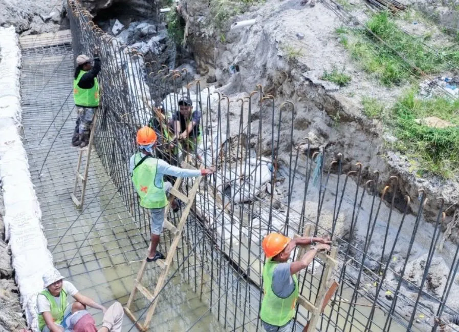 Dinas SDA Sumut Perkuat Dinding Sungai Aek Haidupan