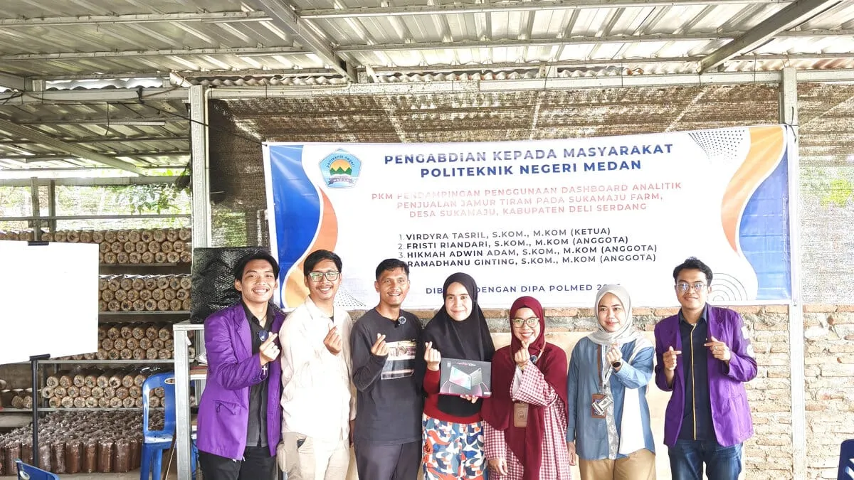 Dosen Polmed Dampingi Sukamaju Farm Optimalkan Penjualan Jamur Tiram Lewat Dashboard Analitik