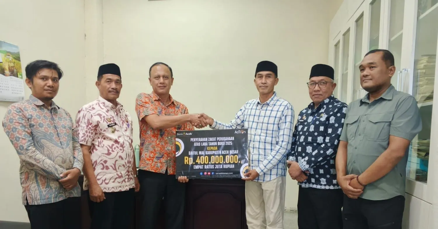 Baitul Mal Aceh Besar Terima Zakat Perusahaan PT BAS Rp400 Juta