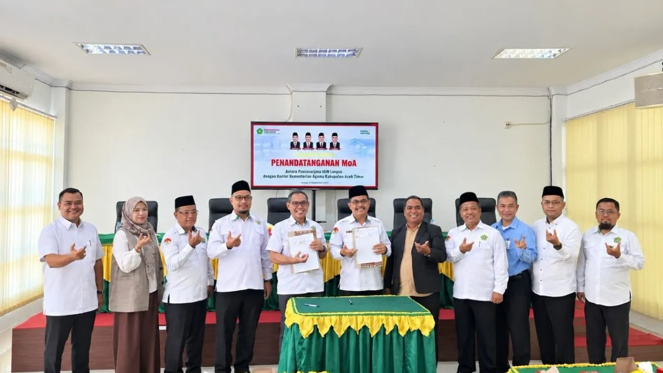 Pascasarjana IAIN Langsa dan Kemenag Aceh Timur Tanda Tangani MoA