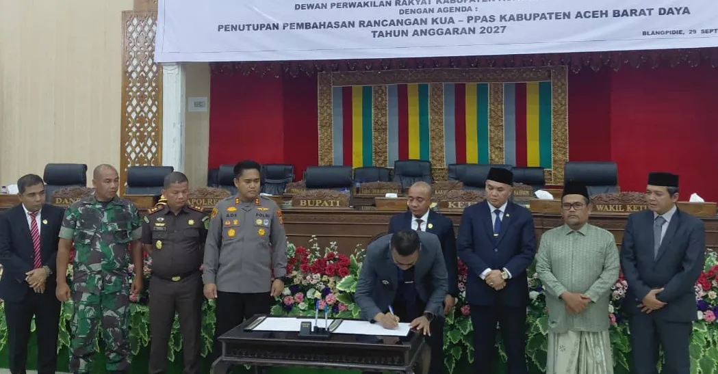KUA-PPAS APBK Abdya 2027 Disahkan, Belanja Daerah Capai Rp955,48 Miliar