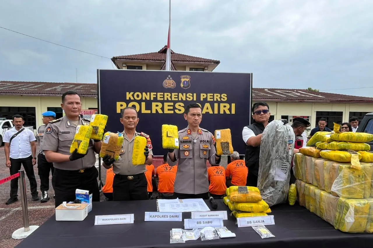 Perangi Narkoba, Polres Dairi Ungkap 33 Kasus dan Sita 70 Kg Ganja