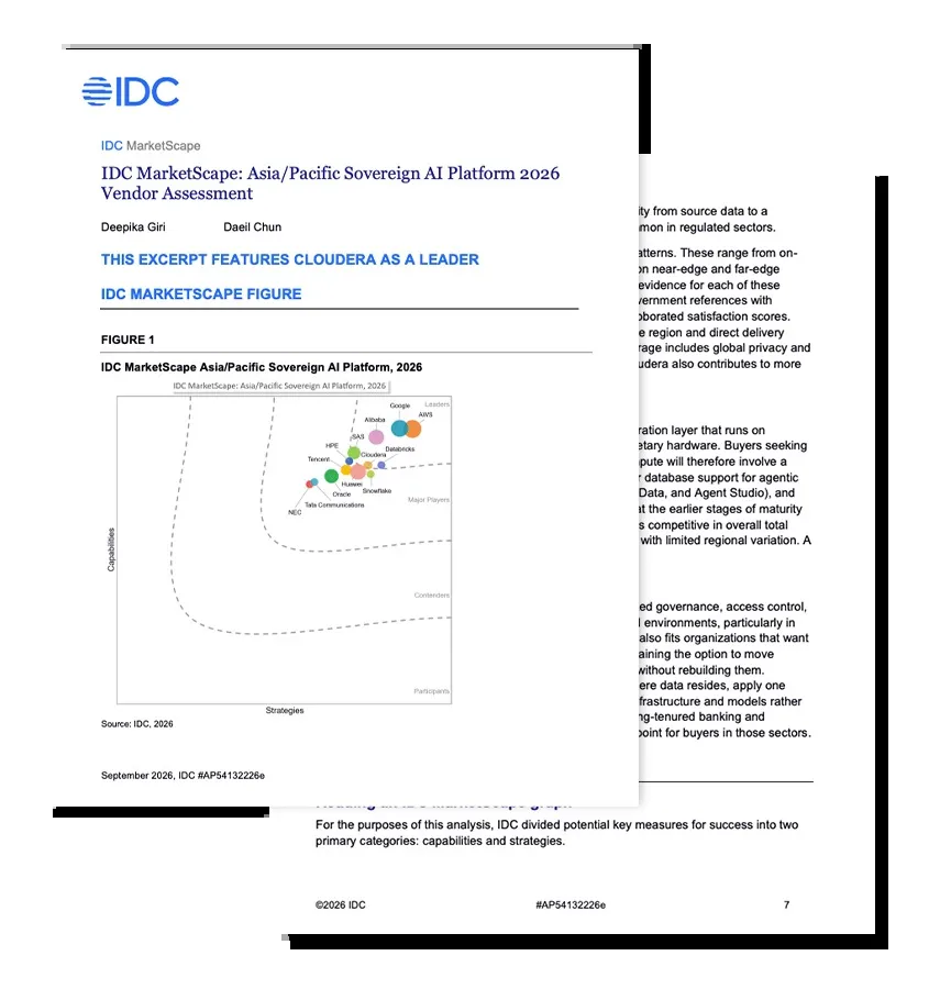 Cloudera Dinobatkan sebagai Leader di IDC MarketScape for Asia/Pacific Sovereign AI 2026