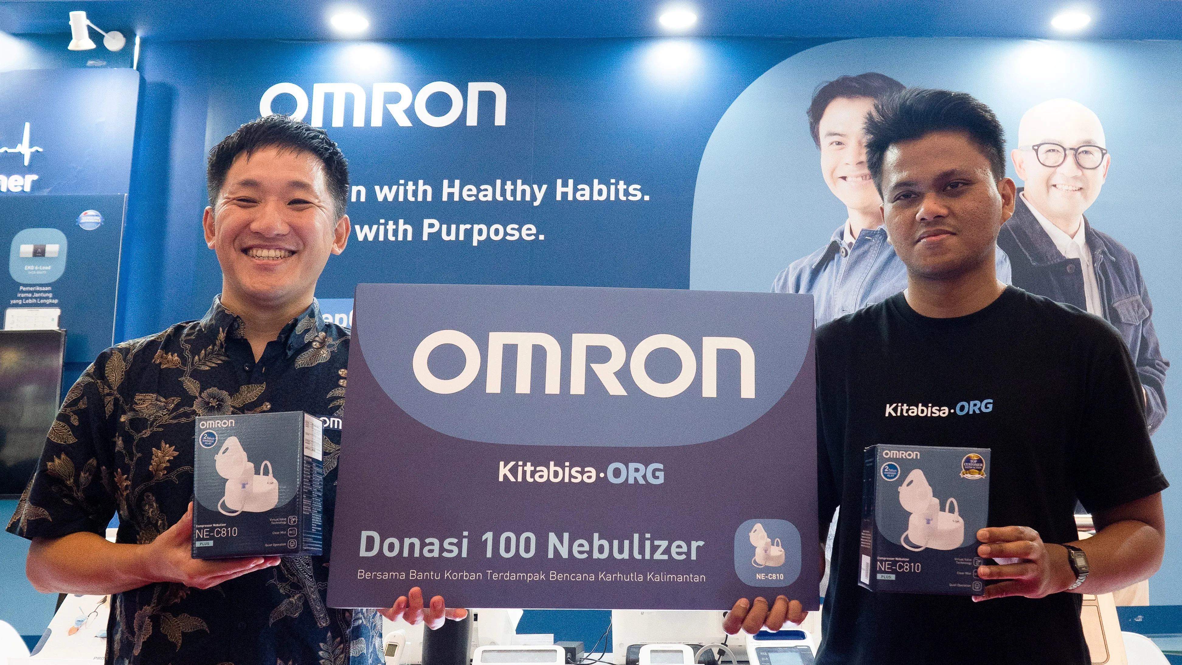 OMRON dan Kitabisa Donasikan 100 Unit Nebulizer ke  Fasilitas Kesehatan Terdampak Karhutla di Kalimantan