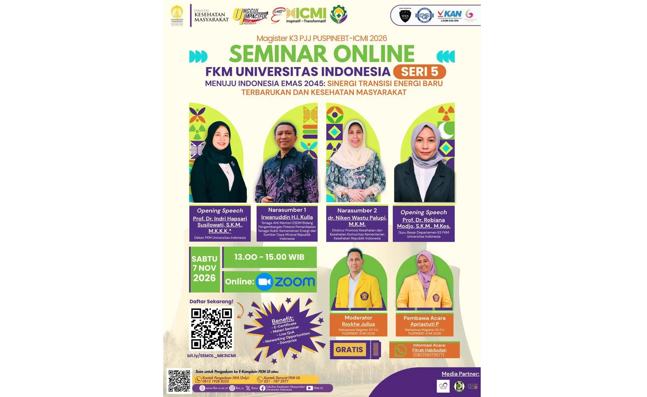 Mahasiswa Magister K3 PJJ PUSPINEBT-ICMI Gelar Seminar Transisi Energi Baru Terbarukan