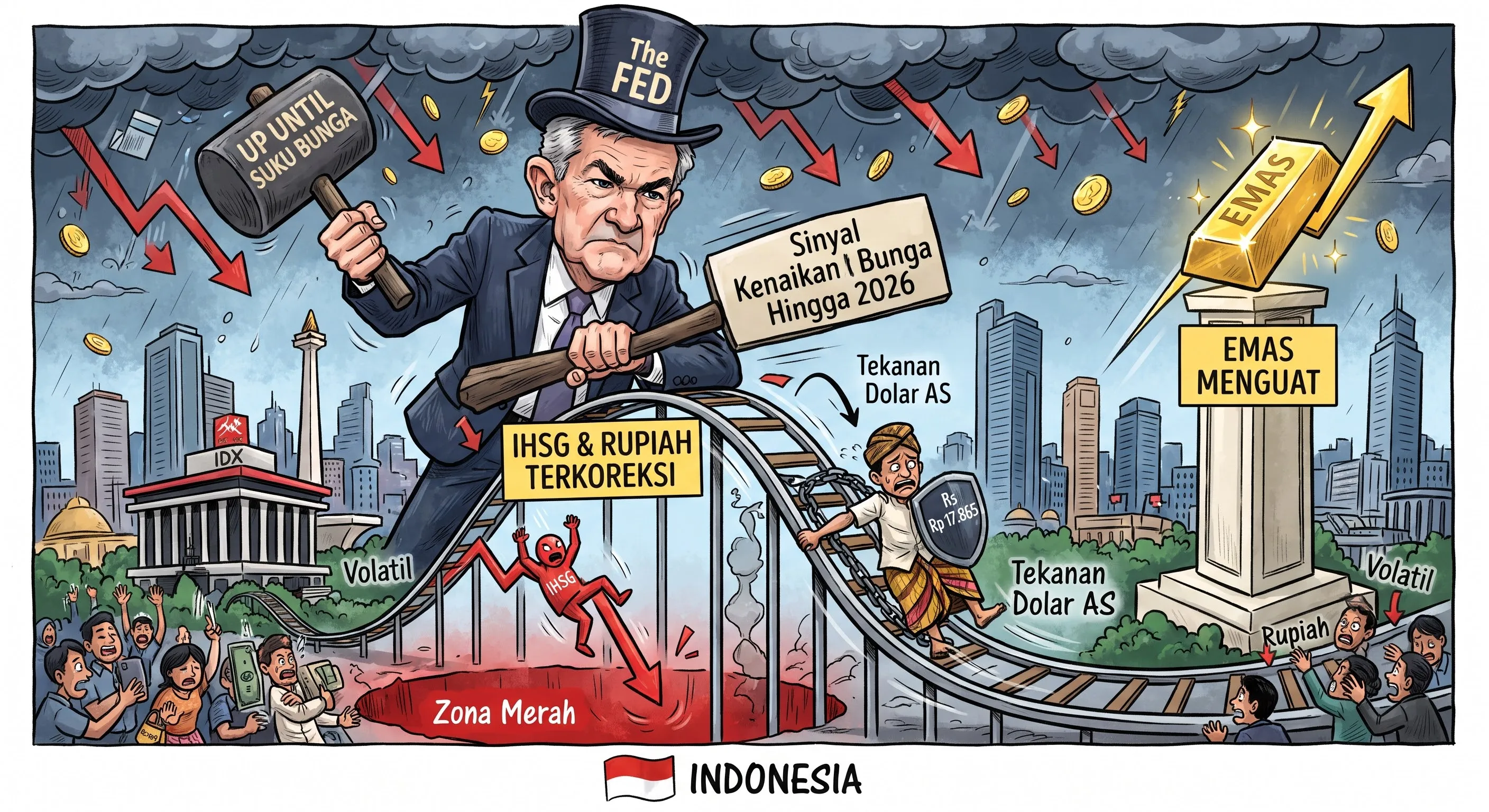 The Fed Beri Sinyal Naikkan Bunga, IHSG dan Rupiah Rawan Terkoreksi