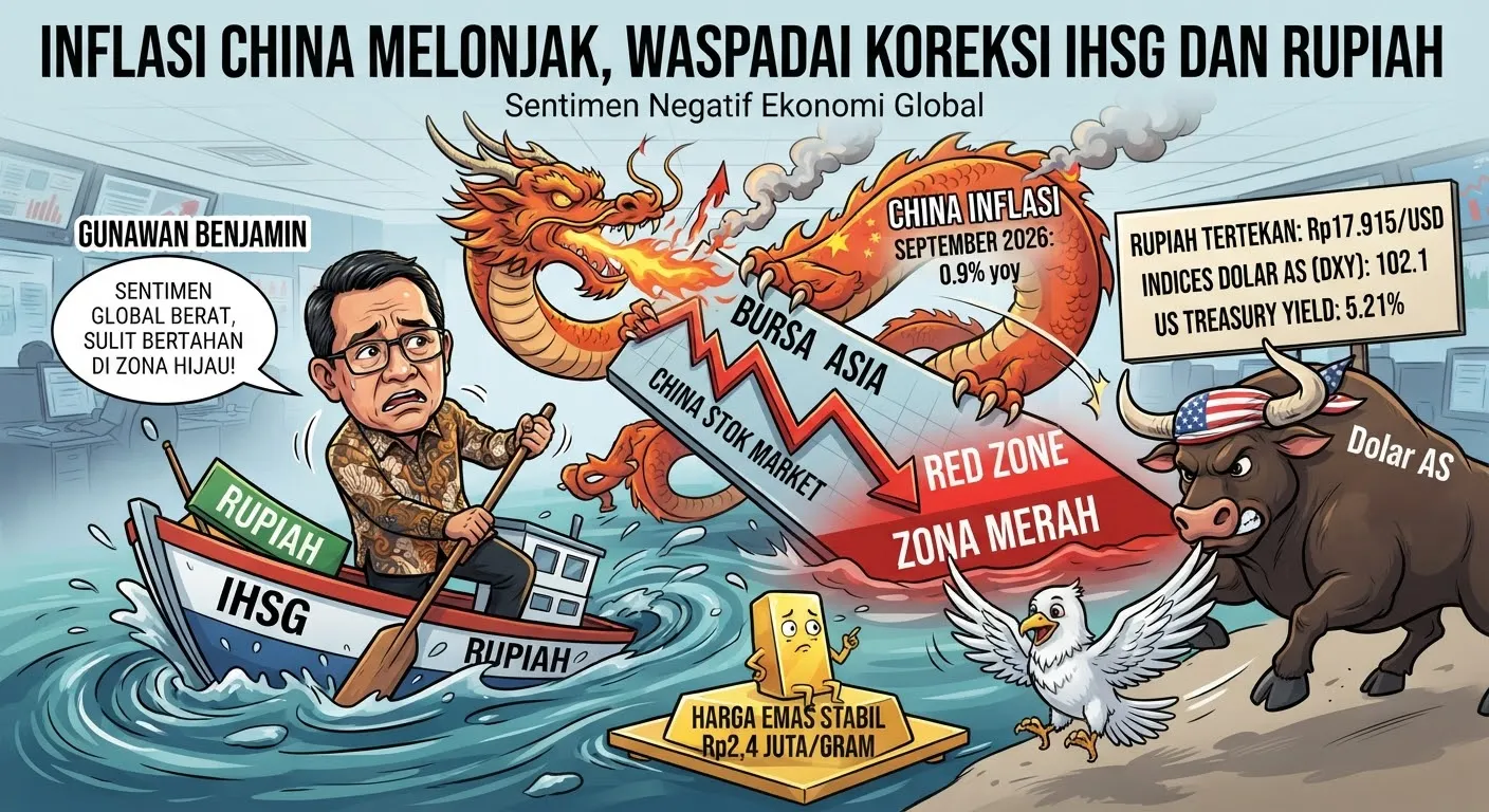 Inflasi China Melonjak, Waspadai Koreksi IHSG dan Rupiah