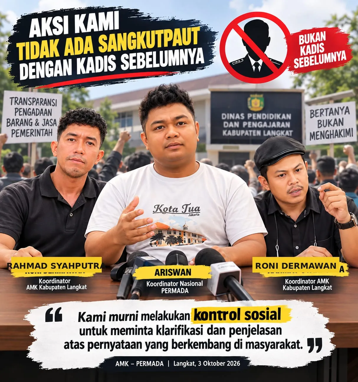 AMK-Permada: Aksi Murni Kontrol Sosial, Desak Kadisdik Langkat Klarifikasi "Paket Sudah Dibagi-bagi"