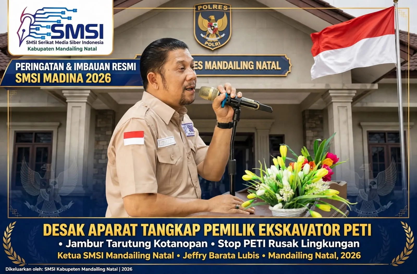 SMSI Madina Desak APH Tangkap Pemilik & Pemodal Ekskavator PETI Jambur Tarutung