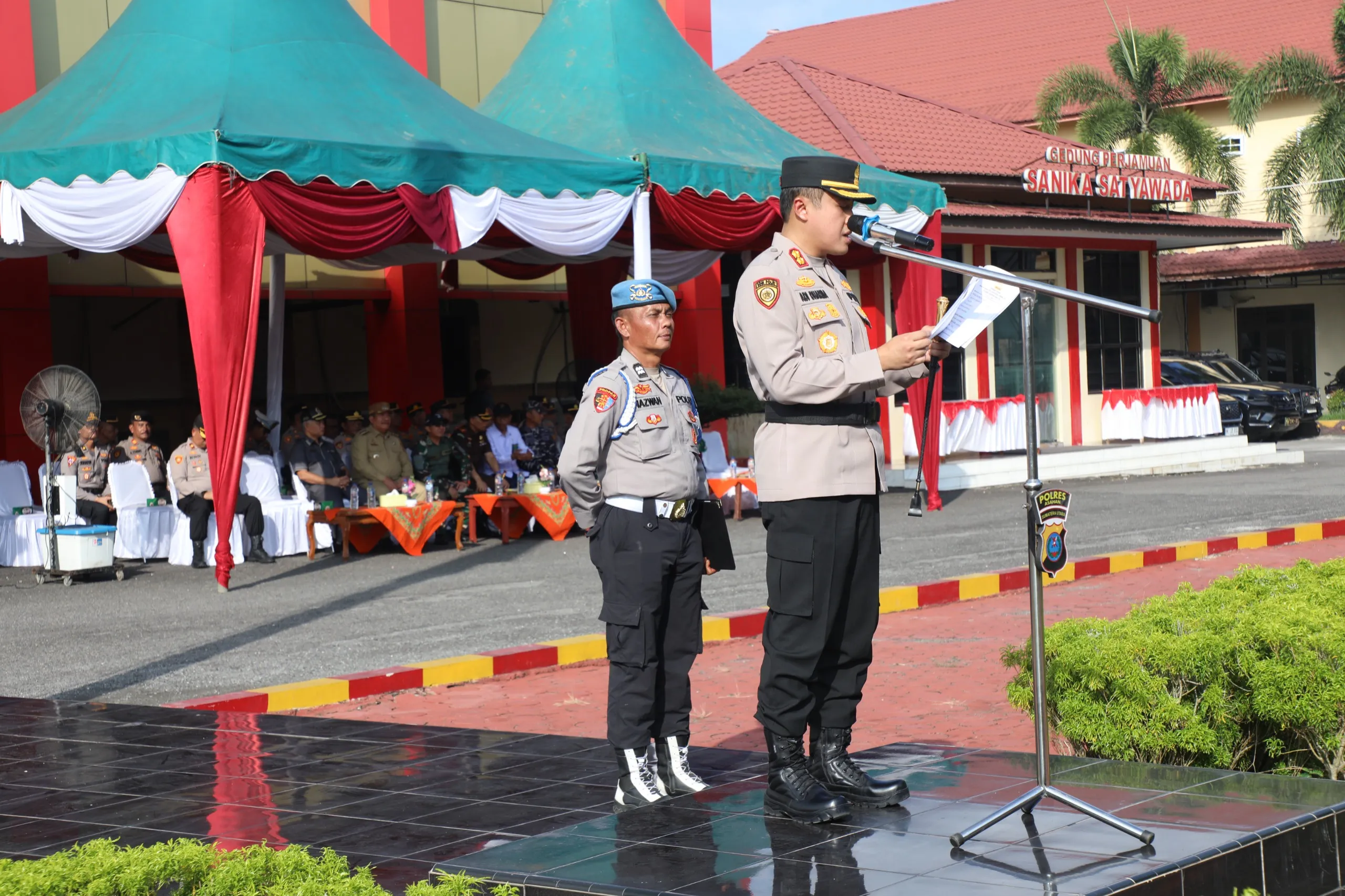 Kapolres Asahan Cek Kesiapan 457 Personel Pengamanan Pilkades Serentak 7 Oktober
