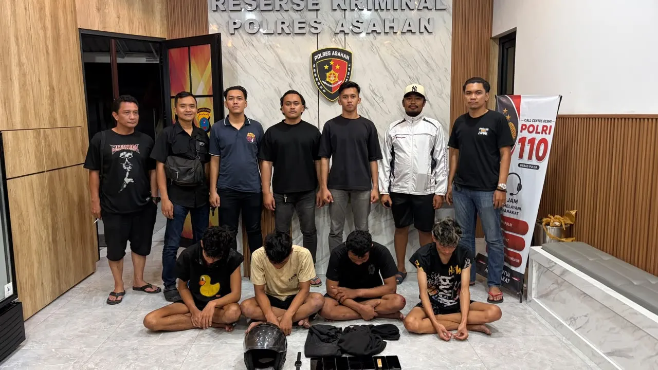 Tim Jatanras Polres Asahan Amankan Empat Terduga Pelaku Pencurian, Kerugian Korban Rp30 Juta