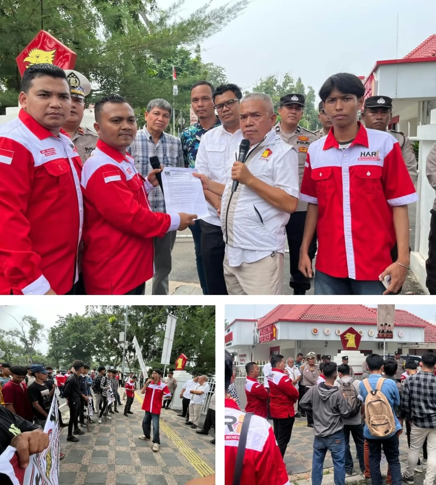 Minta Ketua DPRD Deliserdang Dievaluasi, Seratusan Massa Unjuk Rasa ke Kantor DPD Gerindra Sumut