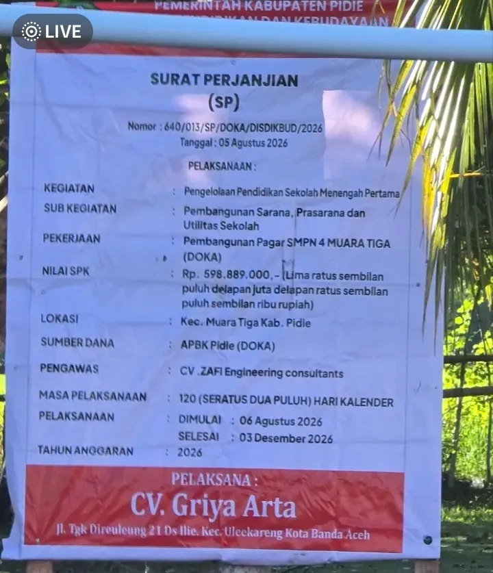 PPTK Buka Suara Soal Pagar SMPN 4